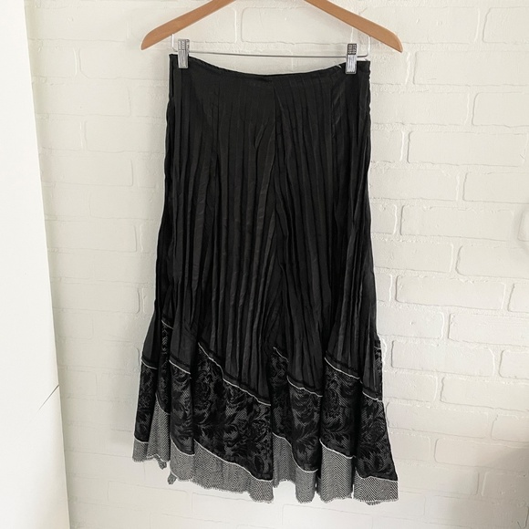 Vintage 90s Y2K Midi Skirt Artsy Whimsigoth Iridescent Dark fairy Lace Sz S - Picture 2 of 14